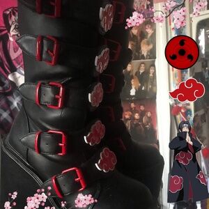 *RARE* ❤️‍🔥 Naruto Akatsuki YRU Dunes size 7 womens vegan leather goth demonias